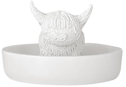 Gcerfby Highland Kuh-Ringhalter, Schmuck-Organizer, Kuh-Schmuckständer, platzsparend, organisiert, vielseitige Dekoration, 8,3 x 8,3 x 2 cm, für Ringe, Ohrringe, Halsketten