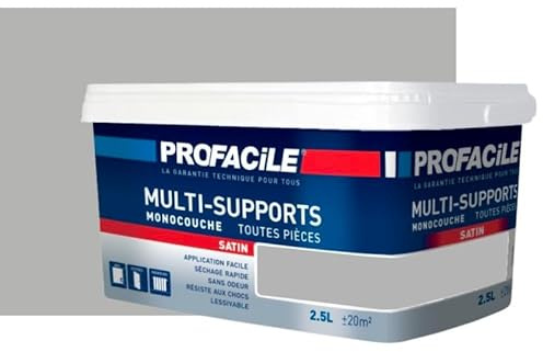 PROFACILE Peinture intérieure multi-supports, satin, murs, plafonds, boiseries, radiateurs, sans odeur, plusieurs teintes 2.5 litres