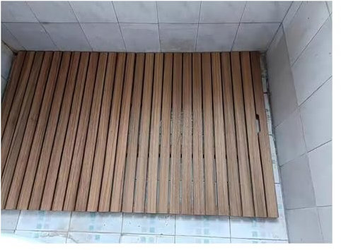 Caillebotis de Douche en Bois de Teck, Tapis de salle de bain en bois de 27, 24, 21 pouces, pour baignoire extérieure, cabine de douche à l'italienne, tapis de sol à plate-forme en ardoise, tapis d'e