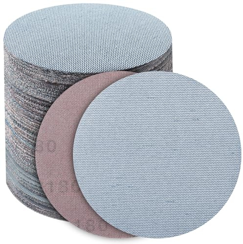 PMIQSA 50 Pcs 125mm Mesh Sanding Discs 180 Grit Hook and Loop Net Sandpaper | for Drywall Sander Efficient Dust Removal Random Orbital Sander Polishing