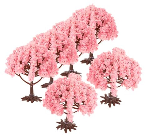 PRETYZOOM 6pièces Arbre à Fleurs Artificiel Miniature Modèle De Cerisier Fleurs pour Décoration De Paysage Mini Jardin Intérieur
