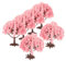 PRETYZOOM 6 Pièces Ornement d'arbre de Fleur de Cerisier Faux Cerisier en Fleurs Petits Arbres pour l'artisanat modèle de Paysage de Paysage Plantes de Maison de poupée éponge Rose