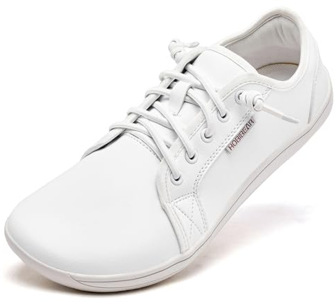 HOBIBEAR Chaussures pieds nus larges et minimalistes pour homme et femme, chaussures légères et confortables, blanc, 37 EU