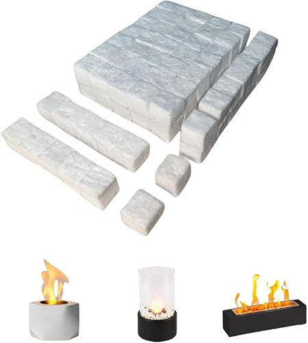 96pcs Ceramic Wool Wick for Tabletop Fire Pit, Table Top firepits Sponges Cotton Cores, Ceramic Fiber Insulation for Tabletop firepits bioethanols Alcohol Fireplaces, Ethanol Fireplaces Fuels