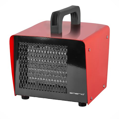 EMERIO Heizlüfter | für Räume bis 20 m² | 2000W | PTC-Heizelement (Keramik) | 2 Heizstufen (1000/2000W) | Einstellbarer Thermostat | Überhitzungsschutz | stabiler wärmeisolierter Griff | FH-107760.2