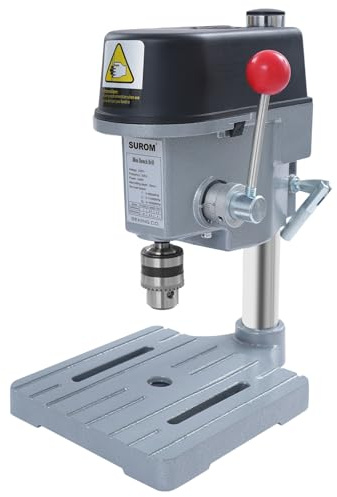 Portable Bench Drill Press, Mini Bench Drill, Adjustable Speed Benchtop Drills Stand, Corded Pillar Drills Machine for DIY Crafts, Woodwork, Model Making and Workshop Use