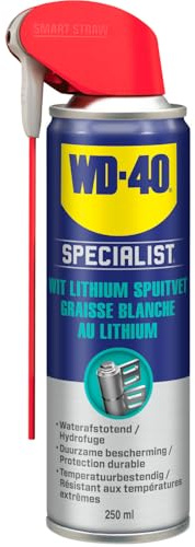 WD-40-Spezialist, weißes Lithium-Sprühfett mit intelligentem Stroh, lang wirkende Schmierung und Schutz, Metall-auf-Metall-Anwendungen, 250 ml