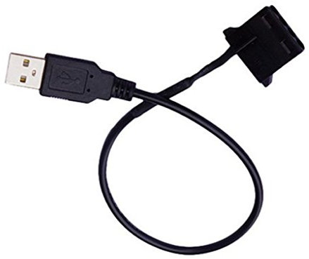 Winwill®, cavo nero USB a 4 pin Molex, connettore per ventola di raffreddamento per custodia PC silenziosa