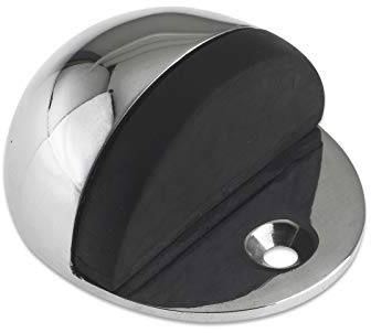 Zoo Hardware ZAB06BCP Oval Door Stop - Polished Chrome - Floor Mounted - 50mm Diameter - Face Fix