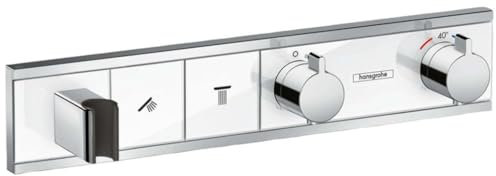 Hansgrohe Thermostat Unterputz RainSelect Fertigset 2 Verbraucher weiss/chrom, 15355400