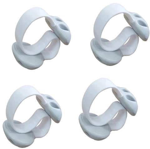 YY Home Weighted Desktop Non Adhesive Cable Clips Desk Organizer Line Fixer Wire Holder Cord Management Set for Phone Chargers,TV,PC,USB Cables, White and Black Set Pack (4pcs White)