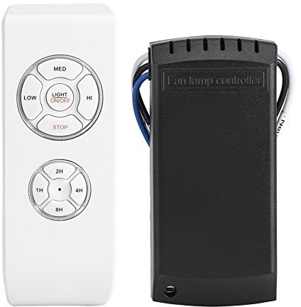 Haofy Telecomando Wireless, Ventilatore da Soffitto con Luce e Telecomando, 4 tempi, 3 velocità