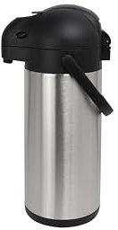 METRO Professional Airpot Pumpkanne, 3L, Edelstahl, Isolierkanne mit Zapfhahn, hält 12h heiß & 24h kalt, schwenkbarer Griff, abnehmbarer Deckel, silber