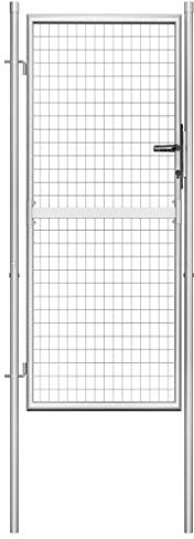 vidaXL Classic Silver Galvanised Steel Garden Gate 105 x 225 cm