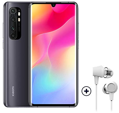 Xiaomi Mi Note 10 Lite Smartphone + Kopfhörer (16,43 cm (6,47″) FHD+ Display, 64GB interner Speicher, 6GB RAM, 64MP Rückkamera, 16MP Frontkamera, Dual-SIM, Android 10) Schwarz - [Exklusiv bei Amazon]