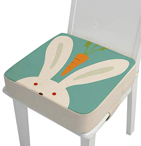Kinder Sitzkissen Sitzerhöhung Stuhl, Fansu Baby Tragbar Sitzkissen Cartoon Design Quadratische Verstellbar Zerlegbar Kleinkinder Esszimmerstuhl ErhöHen Pad Esszimmer Boostersitze (Hase,40*40*10cm)
