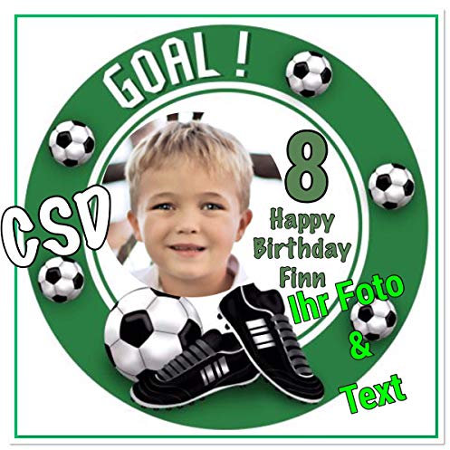 Tortenaufleger Fußball, personalisiert, Zuckerpapier Tortenbild, Geburtstag, Fussball,Fototorte