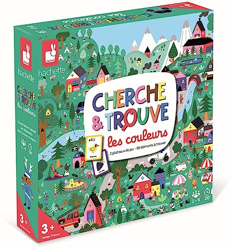 Janod - Cherche et Trouve Les Couleurs - Jeu de Société Enfant - Jeu Pédagogique - Jeu pour la Famille - Dès 3 ans, J02439