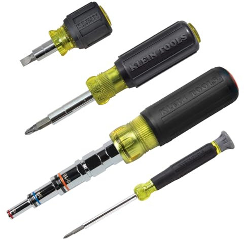 Klein Tools 80019 Werkzeugset, Multi-Bit-Schraubendreher und Muttern-Schraubendreher Werkzeugset, 28 verschiedene Industriestärken-Bits und Größen, 4-teilig