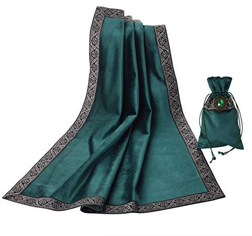BLESSUME Tarot Tischdecke Altar Tarot Tuch, One Size (Grün)