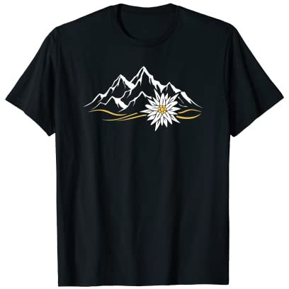 Bergliebe Alpen Edelweiß Lederhose Oktoberfest Natur Outdoor T-Shirt
