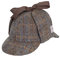 WALKER AND HAWKES - Watson - Unisex Deerstalker-Mütze aus Harris Tweed - Clinton-Braun - XL (60cm)