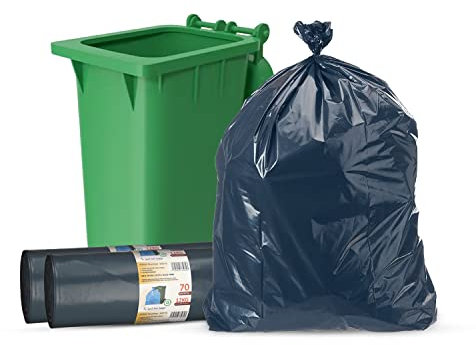 20 Blue Wheelie Bin Liners 360L Heavy Duty 12kg - 70 Micron 100cm x 125cm (2 Rolls of 10 Bags)