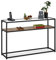 Relaxdays Console 2 Plateaux, Couloir et Salon, 70x110x30 cm, métal, Verre, Aspect Bois, Support à étagères, Noir-Marron