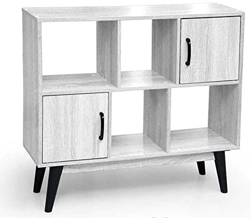Generico Wooden cabinet bookcase with doors modern design small cabinet white shabby chic for bedroom and living room GG2558