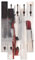 ARTLAND Wandgarderobe Garderobenpaneel Holz mit 8 Haken 63x114 cm Design Garderobe mit Motiv Abstrakte Kunst Deko Modern Farben Formen Rot Grau T4PG