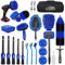 26Pcs Lot de Brosse Nettoyage Voiture,Pinceau Detailing Auto,kit de détail de voiture,Kit de Brosse Nettoyage Voiture Interieur Exterieur,Brosse Nettoyage Perceuse Électrique,Brosse de Jante Voiture