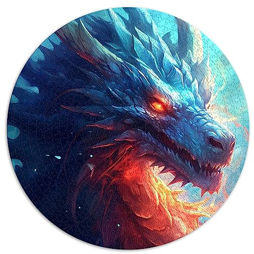 1000-teiliges Puzzle „Drache“ Coole runde Puzzles für Erwachsene und Jugendliche ab 12 Jahren Papppuzzles Lernspiele für Erwachsene und Kinder Größe: 67,5 x 67,5