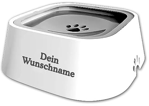 Ecuelle à Eau personnalisée pour Chiens et Chats avec nom Anti-Fuite antidérapante pour Animaux de Compagnie, Texte gravé sur Demande