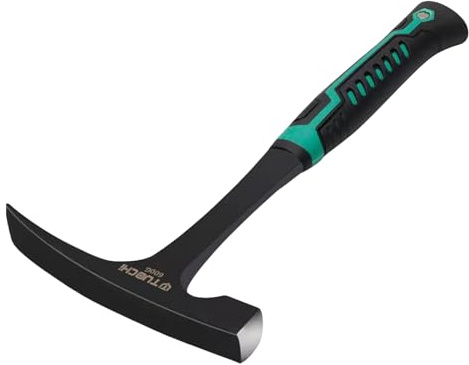 BUSKPOK Rock Pick Hammer, 21 oz Chipping Brick Hammer with Rubber Grip for Geological Study and Rock Hounding