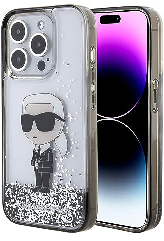 CG MOBILE Karl Lagerfeld Schutzhülle mit flüssigem Glitzer für iPhone 15 Pro Max