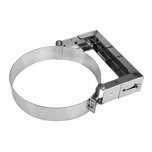 Edelstahl Kaminrohr Wandhalter Rohrhalter Halterung Ofenrohr Doppelwandiges Rohr Rauchrohr Schornstein Abgasrohr Doppelwandig Isoliert Wandstärke 0,6mm (130/200mm, Wandhalter 100-200mm)