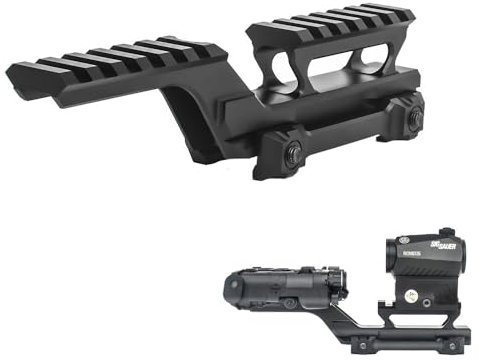 QIRUIMY Taktische Gruppe Typ Halterung Red Dot Riser Mount Scope Base 20mm Picatinny Rail Riser Scope Mount Optic Holographic Sight Halterung für Nachtsicht T1 T2 Optic Scope Sight (Schwarz)