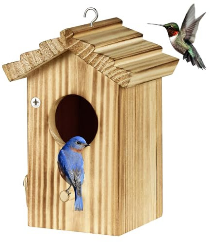 Nistkästen für vögel,Vogelhaus für draußen hängende kleine Vogel Nistkasten - Holz Nest für Rotkehlchen,Kolibri,Sittich,Blauvogel - Sitzstange Haus für Vögel im Freien Vogelhaus - aus Kiefernholz
