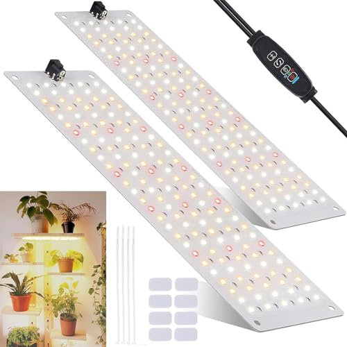 2 Piezas Lámpara Plantas Interior, Focos Led Cultivo Interior De Espectro Completo con 3/9/12h Temporizador, 270 LED Grow Light Full Spectrum Para Plantas De Interior, Vegetales Y Flores
