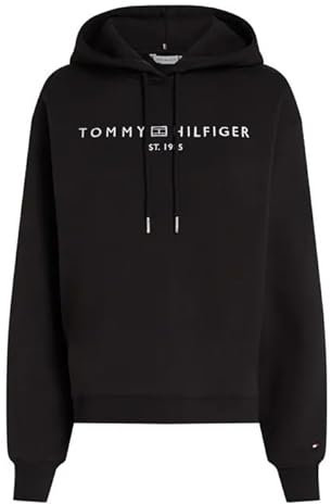 Tommy Hilfiger Sweat à Capuche Femme avec Logo, Noir (Black), XS