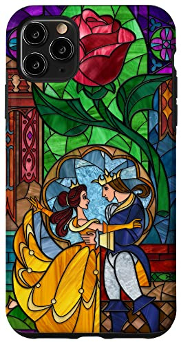 Disney Die Schöne und das Biest Belle und Prinz Buntglas Hülle für iPhone 11 Pro Max