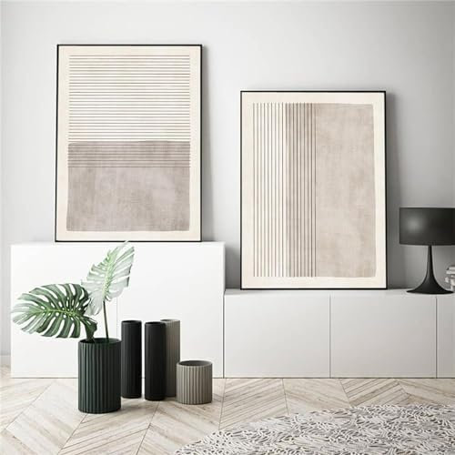YLHKME Tableau Beige Abstrait,Modernes Affiche Toile Tableau Decoration Murale Salon,pour Chambre Cuisine Bureau, Deco Maison, sans Cadre (Frameless,2X60X90CM)