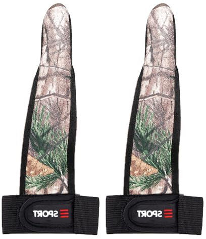 TopHomer 2-Pack Fishing Single Finger Glove, Anti-Slip Finger Stall Protector Gloves with Adjustable Wrist Strap for Outdoor Fishing Casting Fly Braid Line Surf, Camouflage