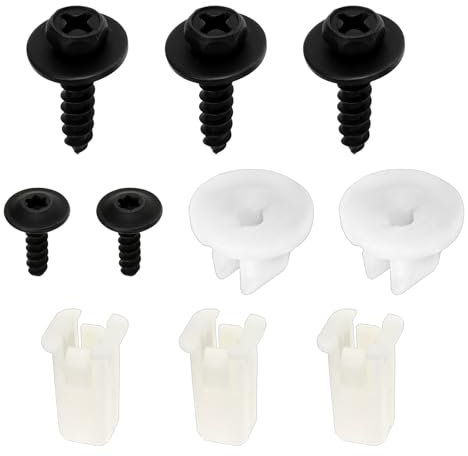 VGOL Lot de 10 Clips de Fixation pour Pare-Chocs Avant de Voiture Vis Et Rondelles en Plastique Et Métal de Remplacement Compatible avec Ford MK6 2002-2008 Fiesta ST150 Zetec S