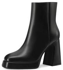QUEEN HELENA Tronchetti con Plateau Stivaletti Casual Donna WS13607 (Nero, Sistema Taglie Calzature EU, Adulto, Donna, Numero, Media, 38)