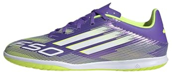 adidas Unisex F50 Club Indoor Football Boots, Purple Rush/FTWR White/Lucid Lemon, 47 1/3 EU