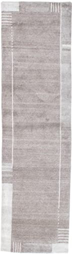 Nain Trading Indo Nepal 79x301 Handgeknüpft Modern Orientteppich Läufer Teppich Indien
