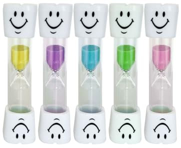 Lot de 5 sabliers de 3 minutes pour se brosser les dents