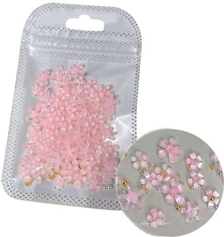 3D Flower Nails Art White Flower Resin Manicure Supplies Nails Art Decorations For Women