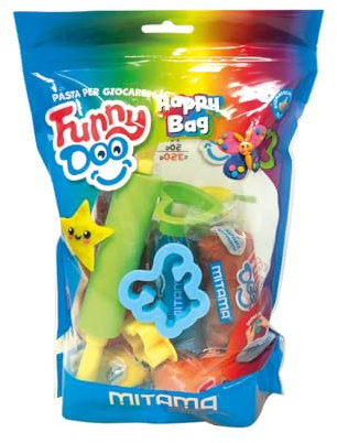 Mitama Happy Bag Funny Doo, Pasta da modellare, Scatola Gioco con formine, 14 pezzi, da 3 anni in su, Gioco e Tempo Libero, Bambini